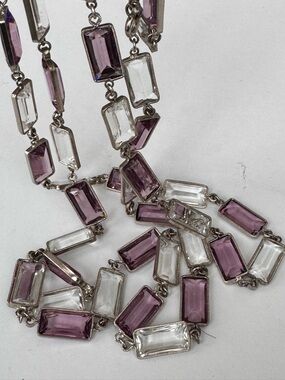 Vintage  glass baguette necklaces opera length